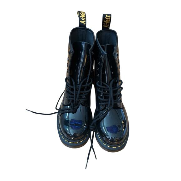 Dr. Martens 1460 Women's US 7 Black Shiny Patent Leather 8-Eye Combat Boots - Picture 7 of 11